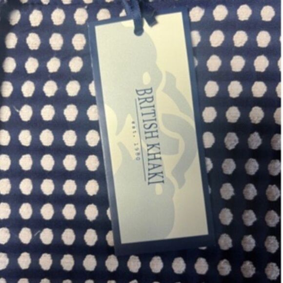 NWT Polka Dot Gingham Mid Rise 3.5” Short British Khaki Navy Blue White 6 - Picture 2 of 10